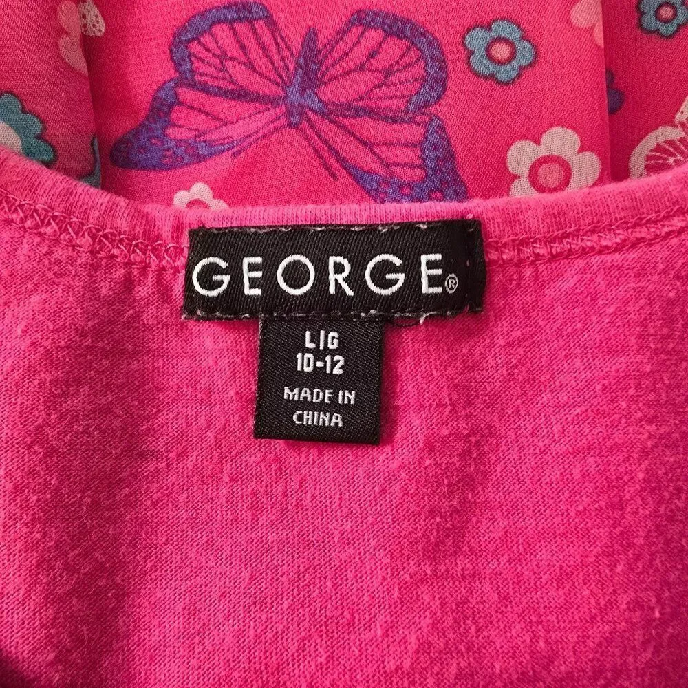 George Lace Shrug Dress Girl's L (10-12) Pink Blue One Piece